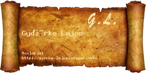 Györke Lajos névjegykártya
